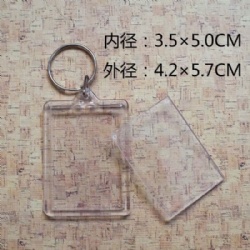 Plastic acrylic blank keychain clear keyring 35x50mm